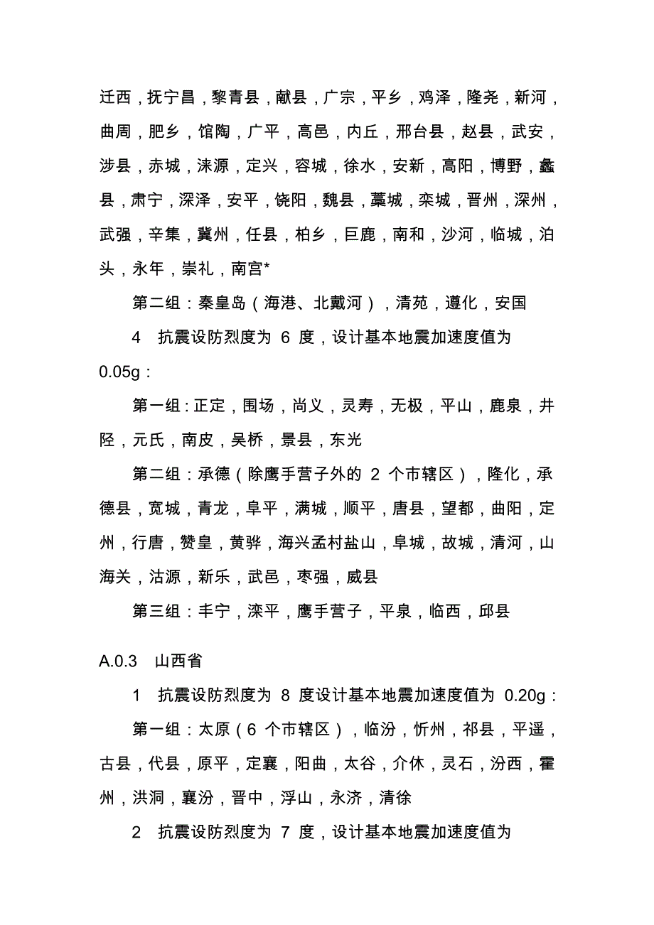 我国主要城镇抗震设防烈度与地震分组_第3页