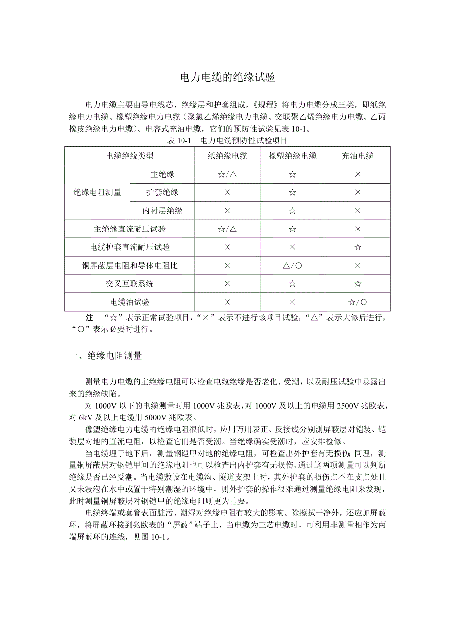 电力电缆的绝缘试验_第1页