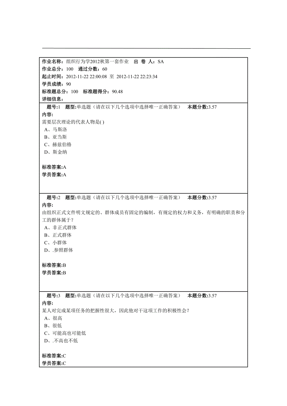 兰州大学网络教育学院组织行为学2012秋第一套作业_第1页