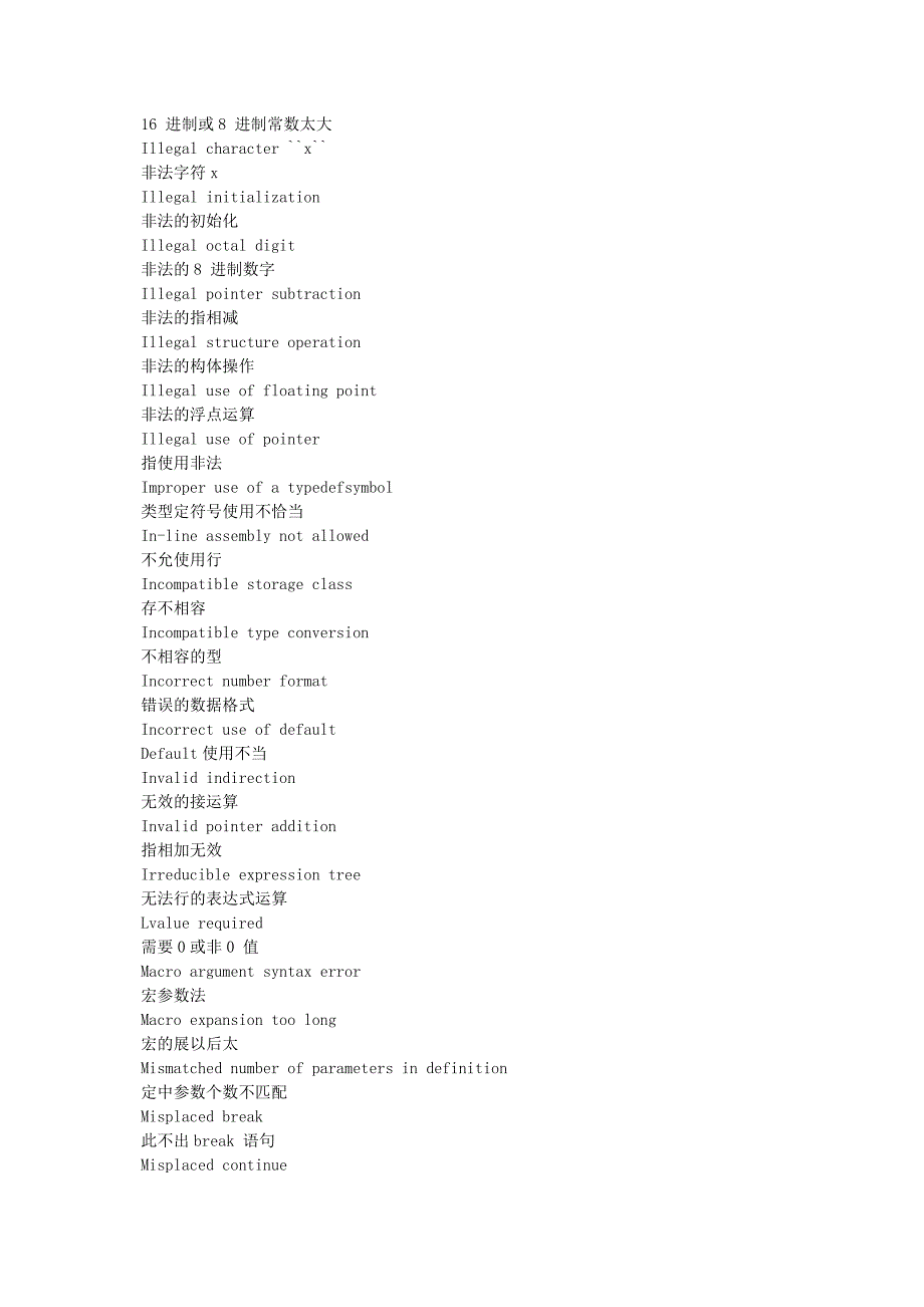 c语言报错信息中英文对照_第3页