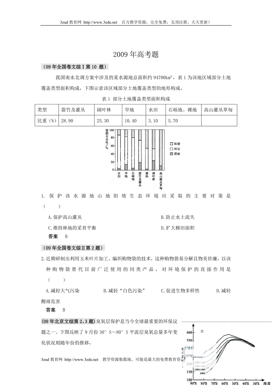 人地协调发展高考试题1_第3页