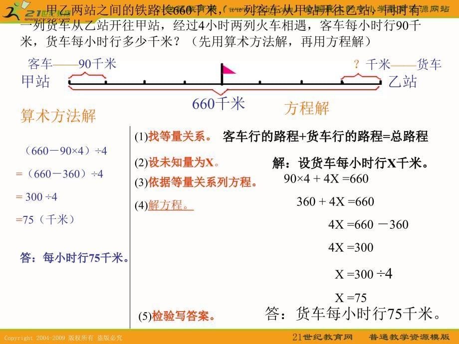 【人教新课标】六年级数学下册课件 列方程解应用题_第5页