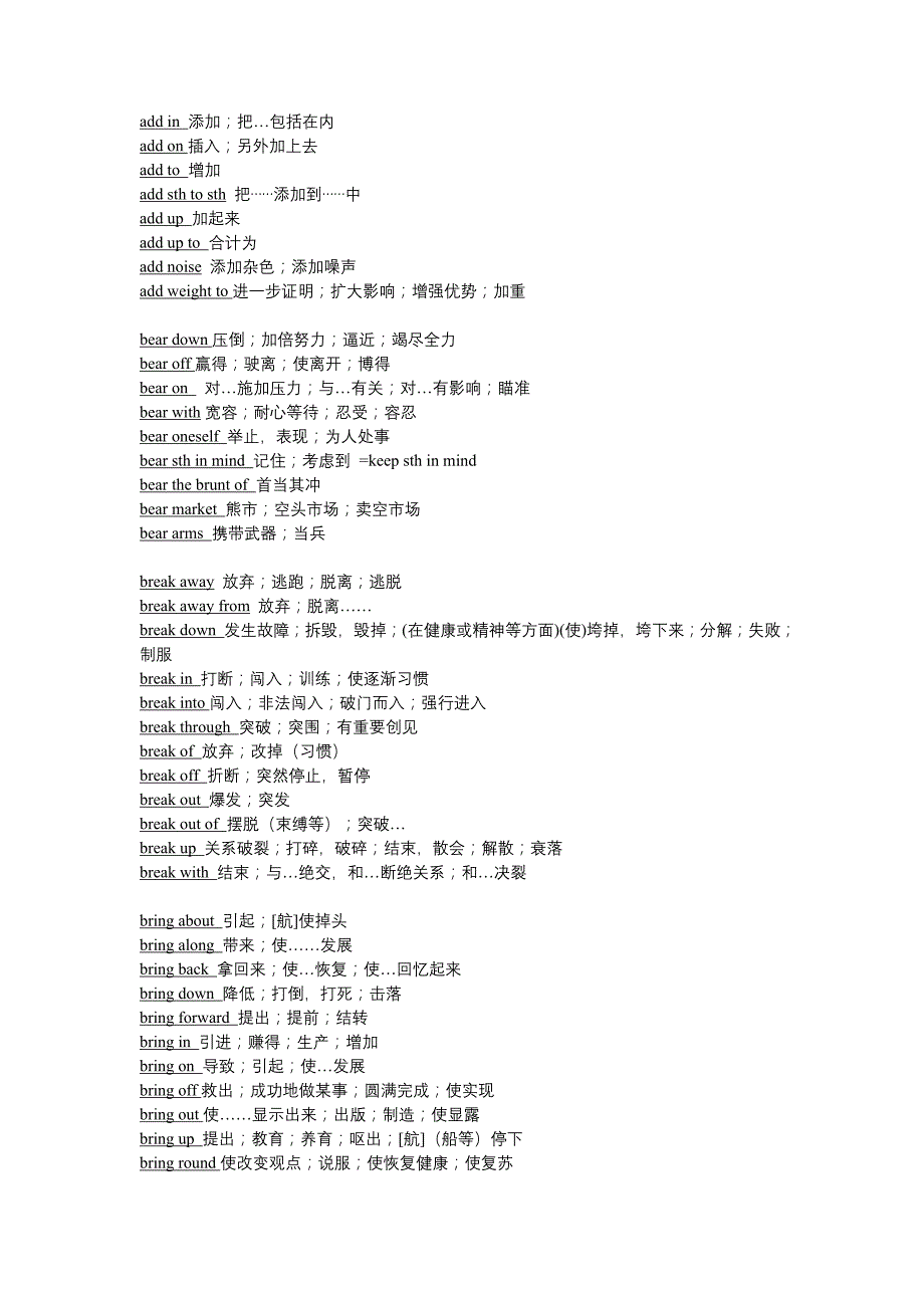 高中重要单词的英语词组辨析_第1页