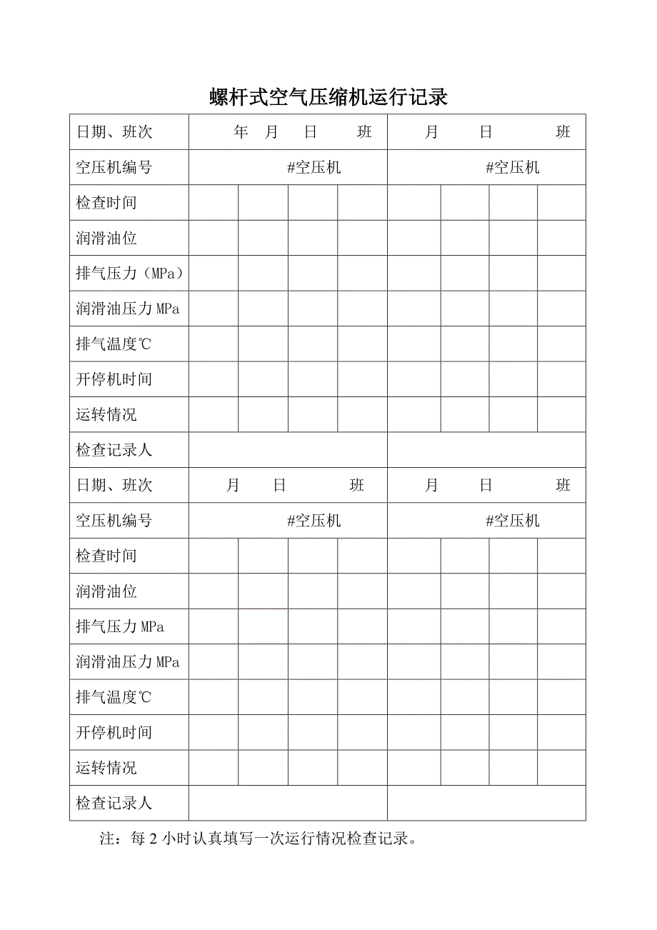 螺杆式移动空压机操作规程_第2页