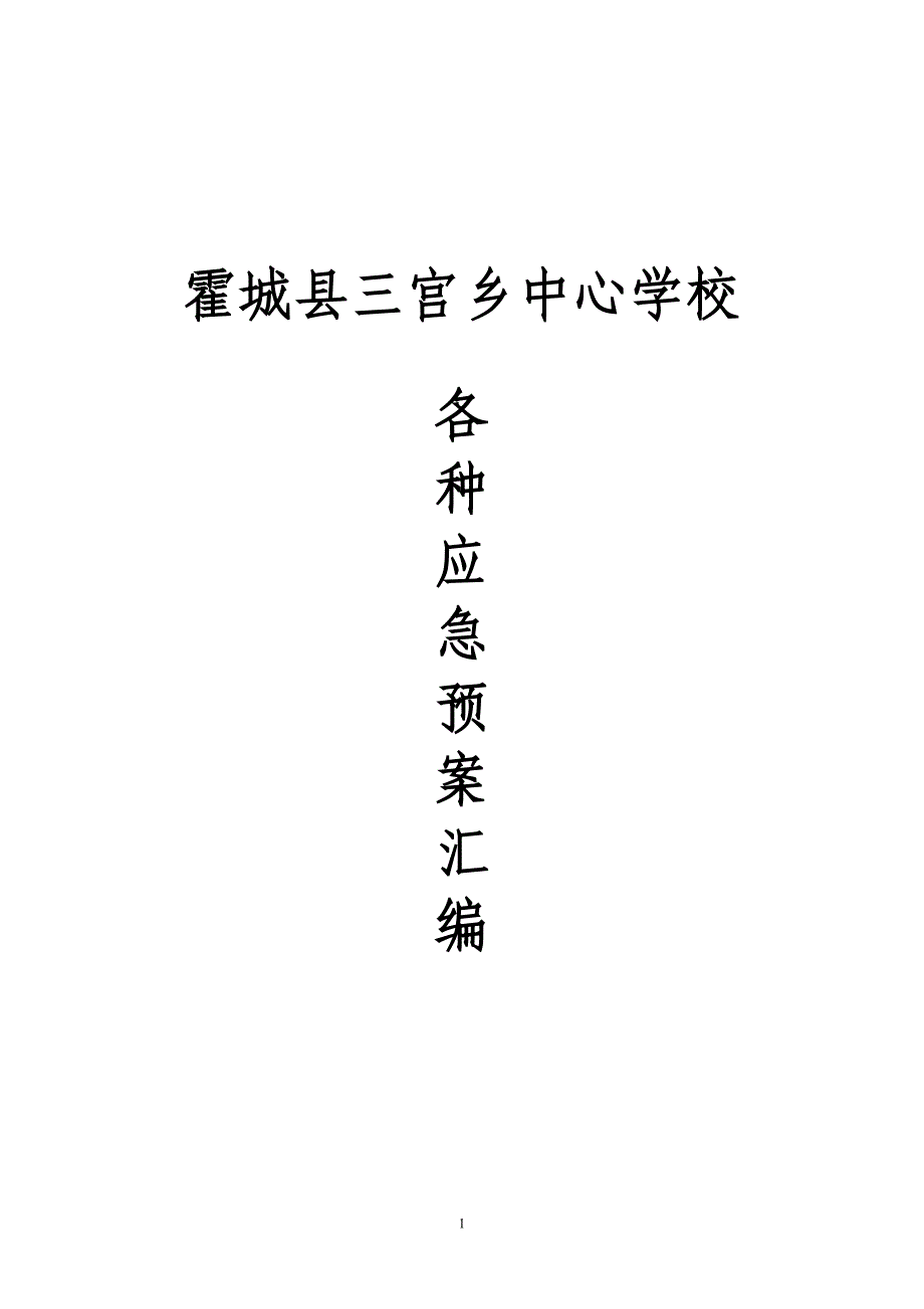 三宫乡中心学校各种应急预案汇编_第1页