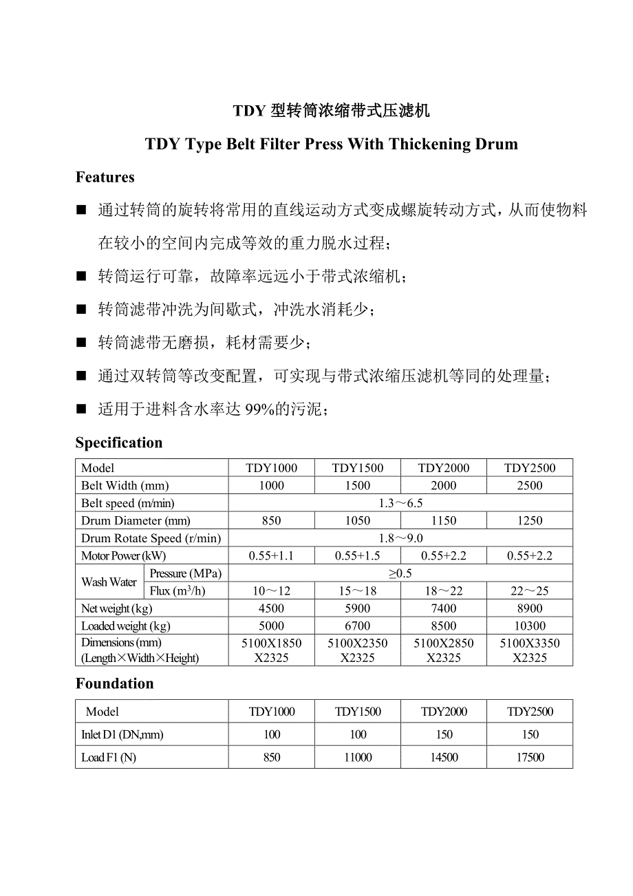 dny型带式浓缩压滤机主要技术参数表_第3页