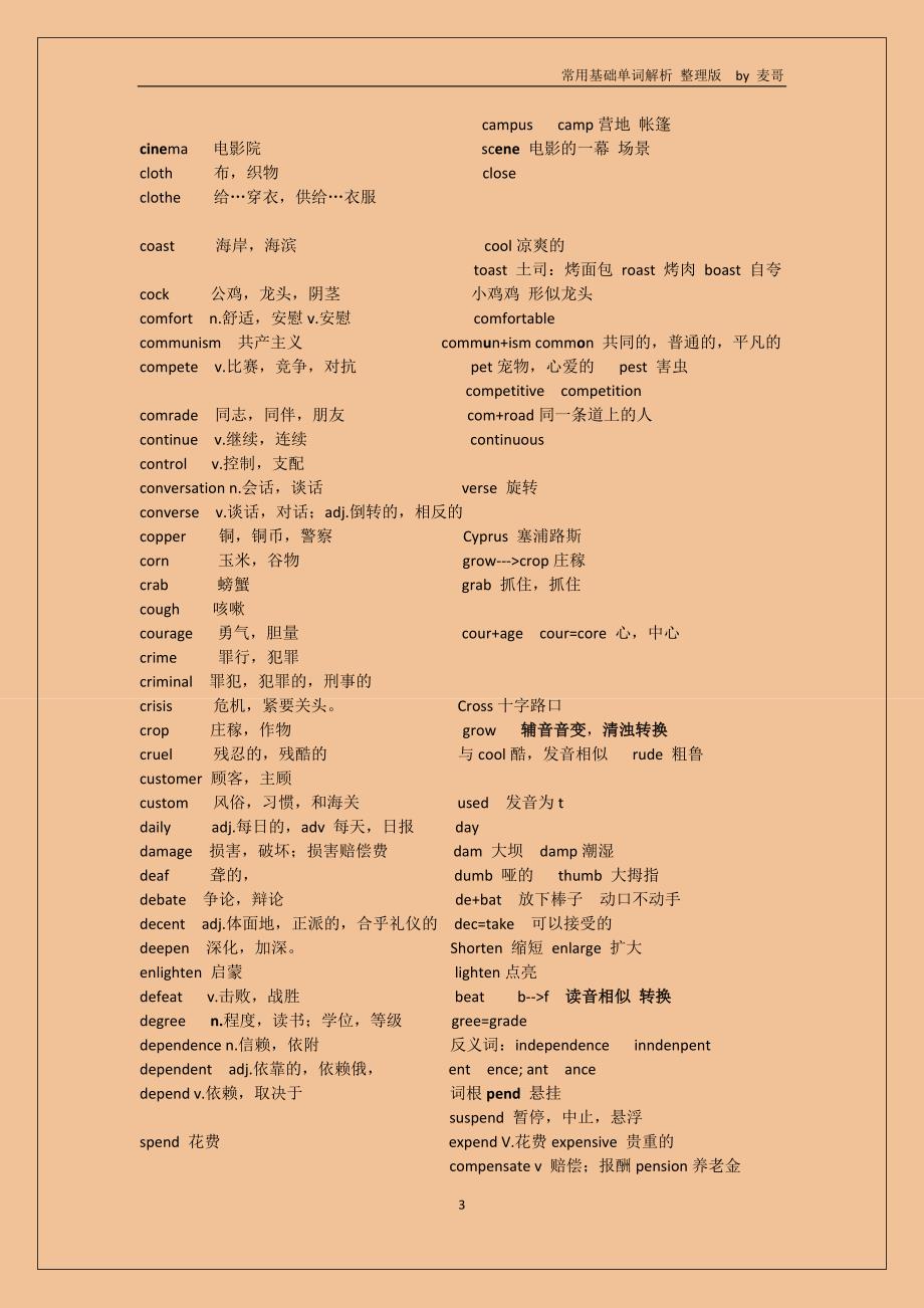 基础单词 解析  背单词更容易———适用于高中及四六级阶段_第3页