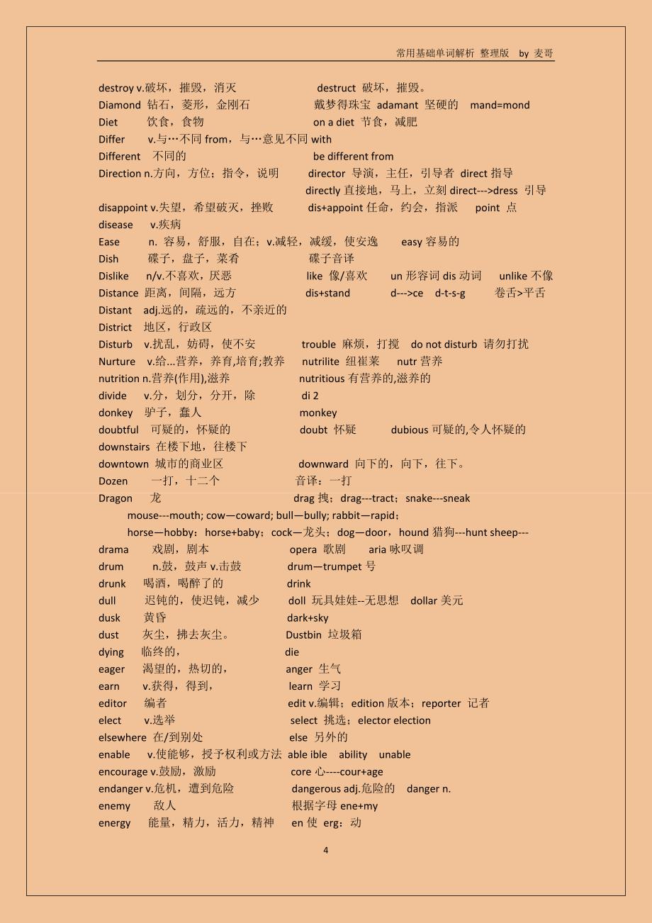 基础单词 解析  背单词更容易———适用于高中及四六级阶段_第4页