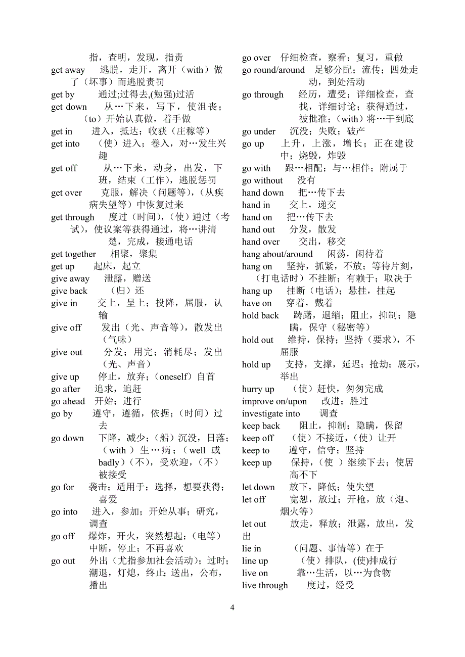 大学英语四级考试常考短语_第4页