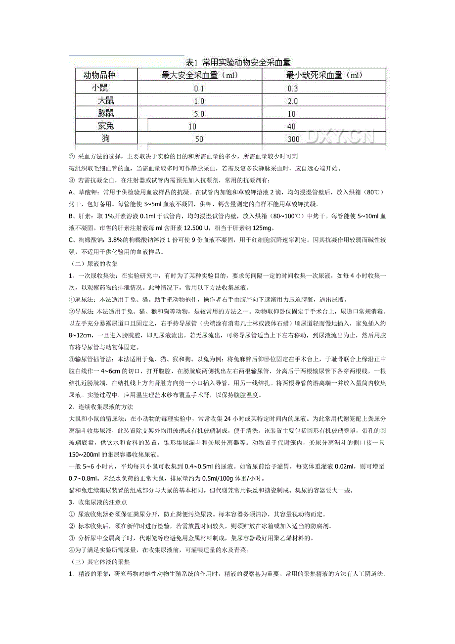 实验动物取血,尿液,其他体液的采集,实验动物的剖检方法_第2页