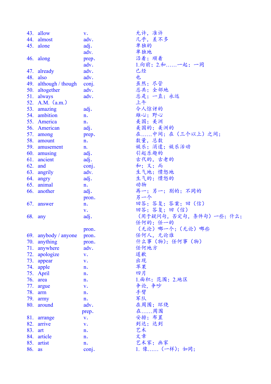 2012上海初中英语考纲词汇表_第2页