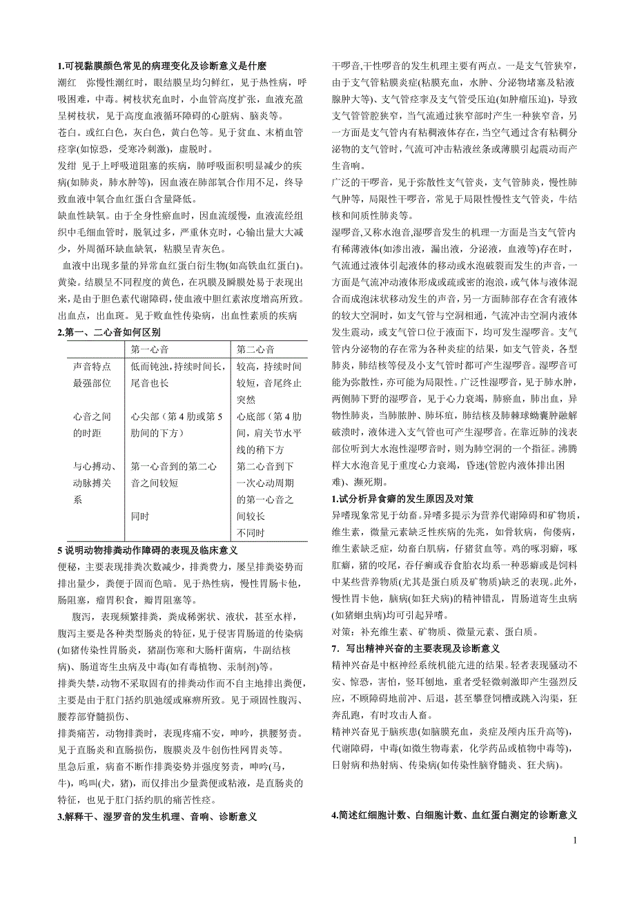 兽医临床03223诊断复习大纲_第1页