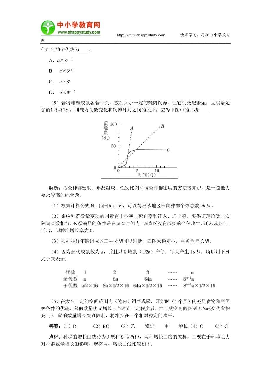 种群的高考归类例析_第5页