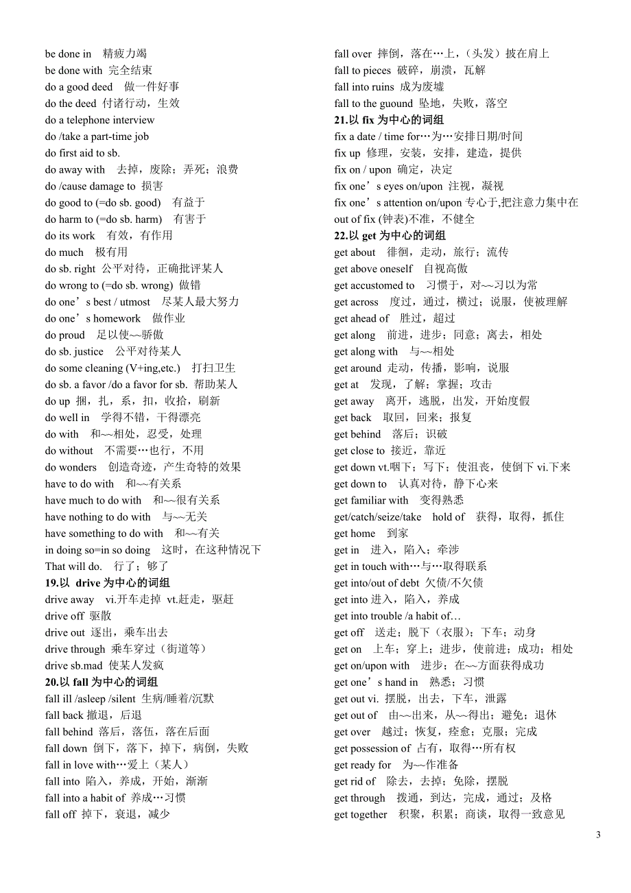 常用动词的介词短语(全)_第3页