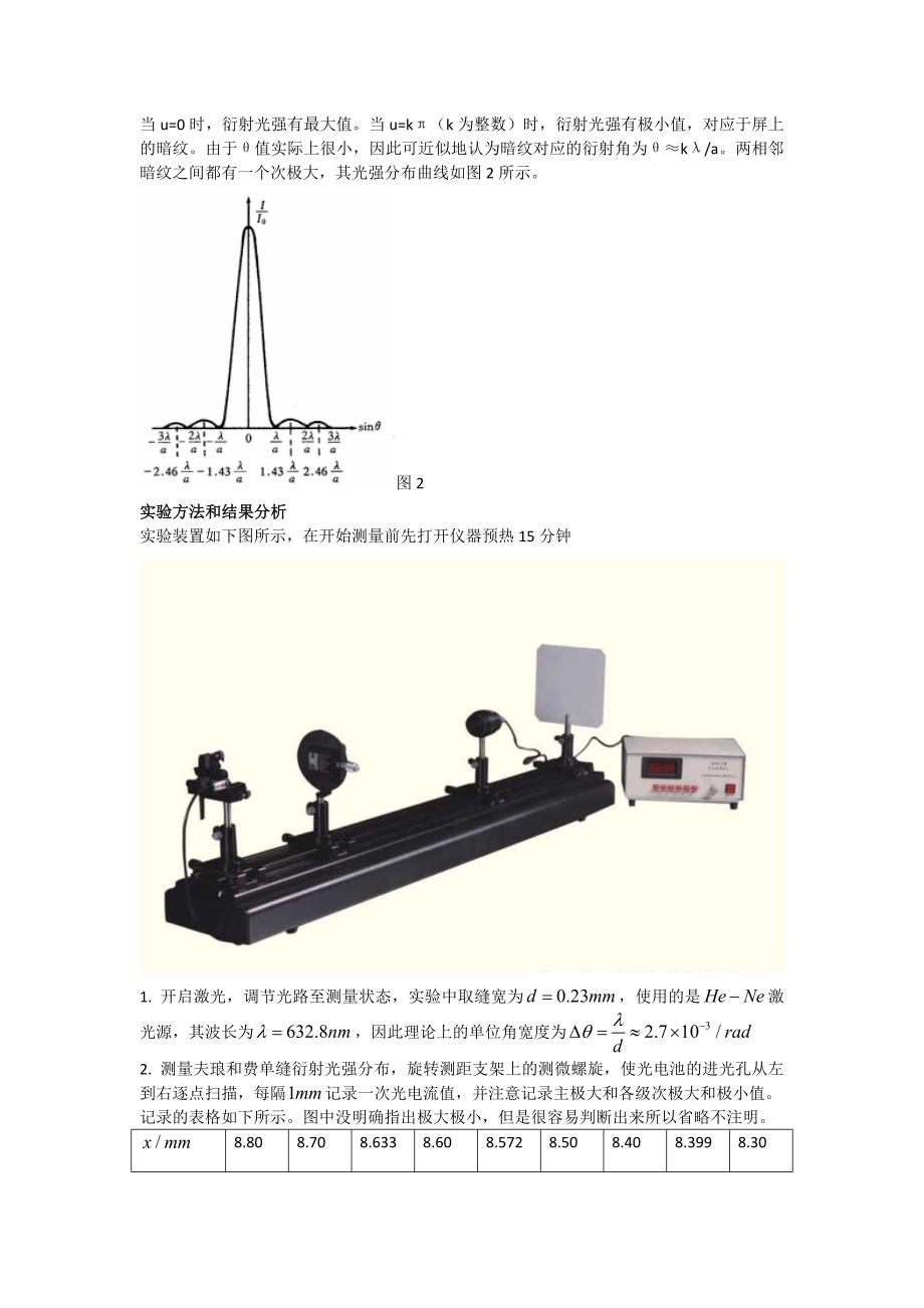 单缝衍射光强分布及缝宽的测定_第2页