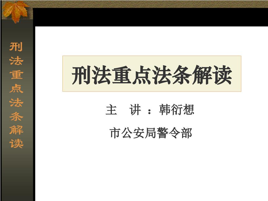 刑法重点法条解读 课件_第1页