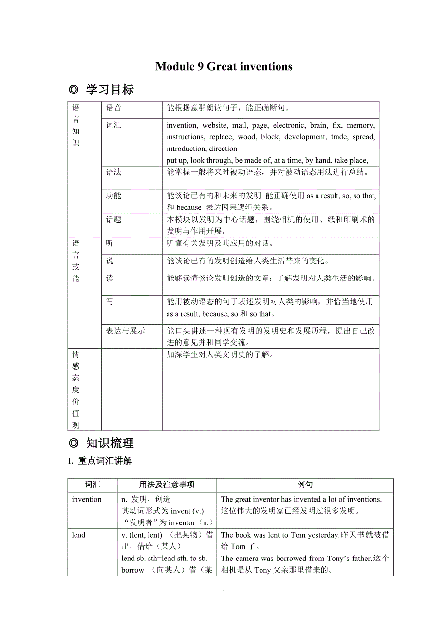 外研版九年级上module9_第1页