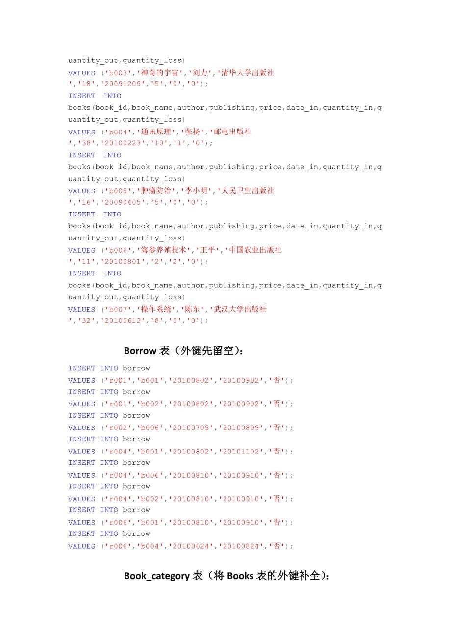 数据库实验报告(sql语句)_第5页