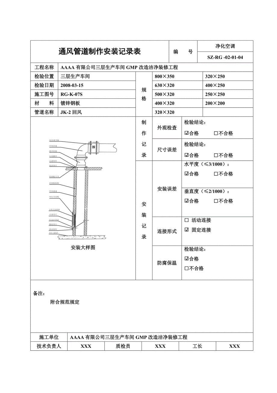 工程竣工资料分目录(净化空调汇总)_第5页