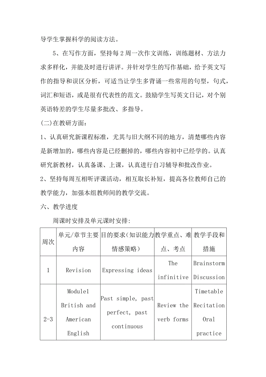 高二上学期英语教学工作计划_第3页