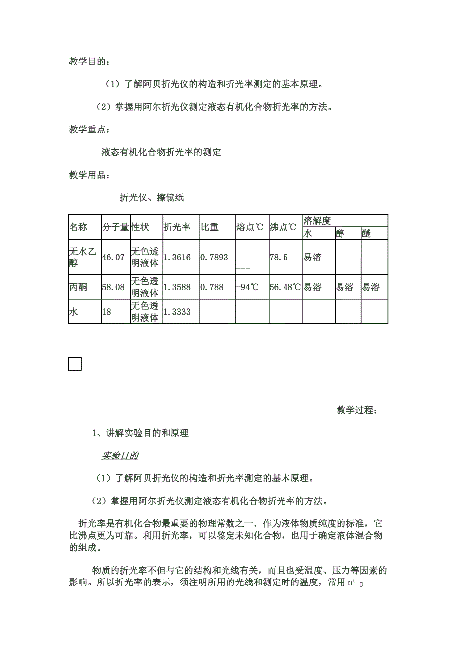 有机化学测折射率的实验_第1页