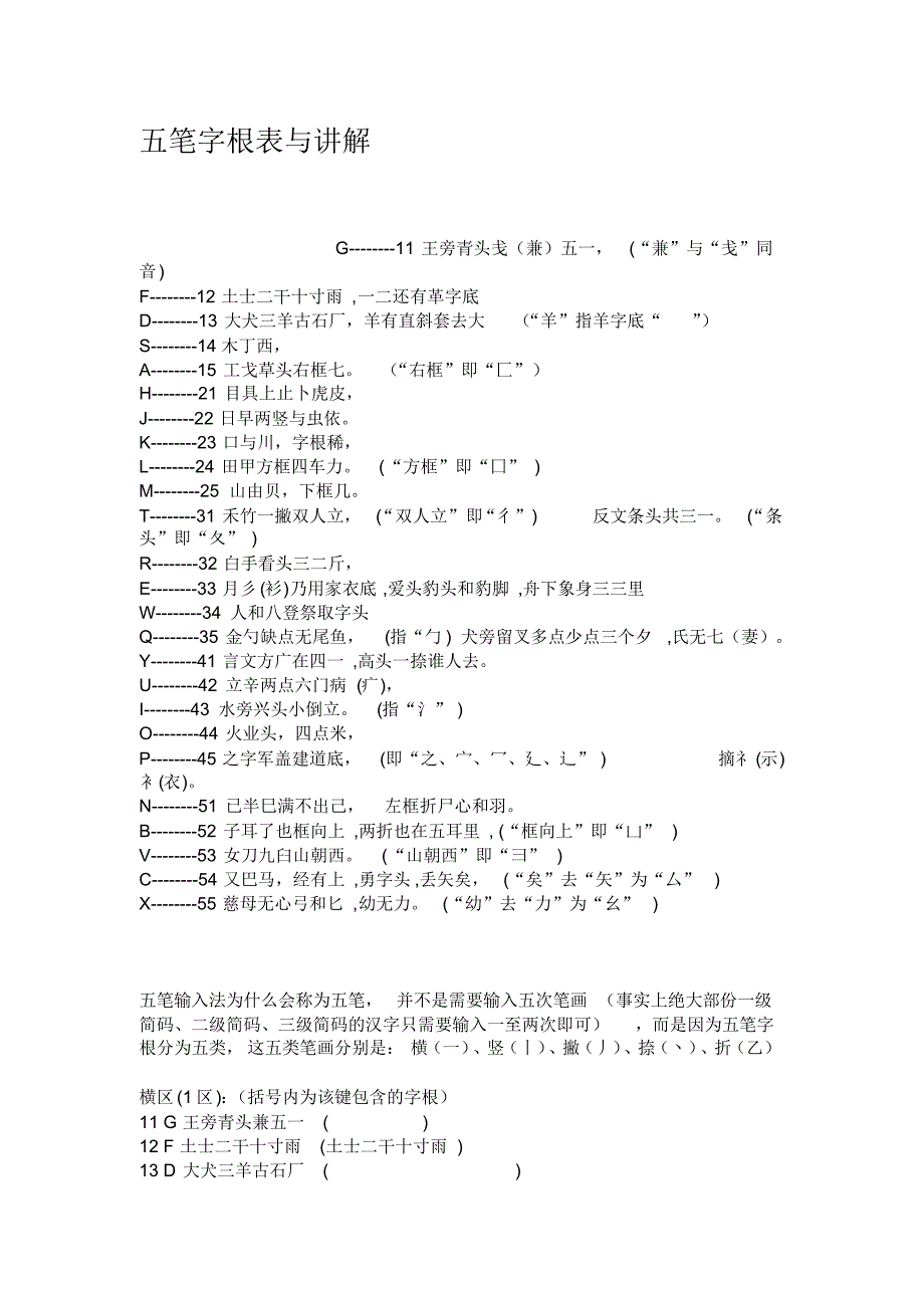 五笔字根表与讲解_第1页