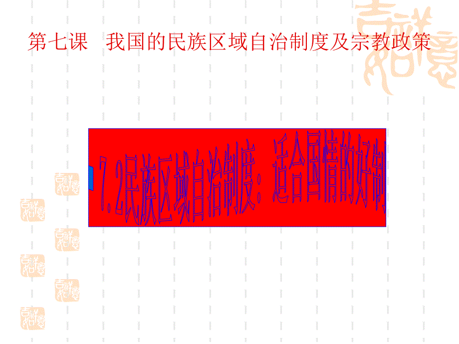 高中政治(新课标)必修二7.2民族区域自治制度：适合国情的好制度(课件)_第1页