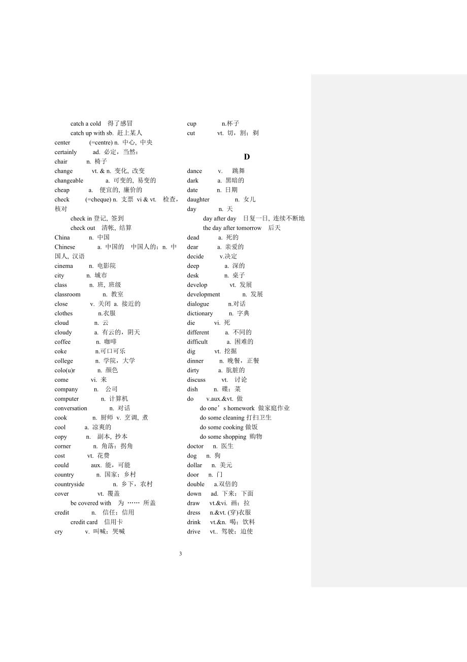 公共英语一级词汇_第3页