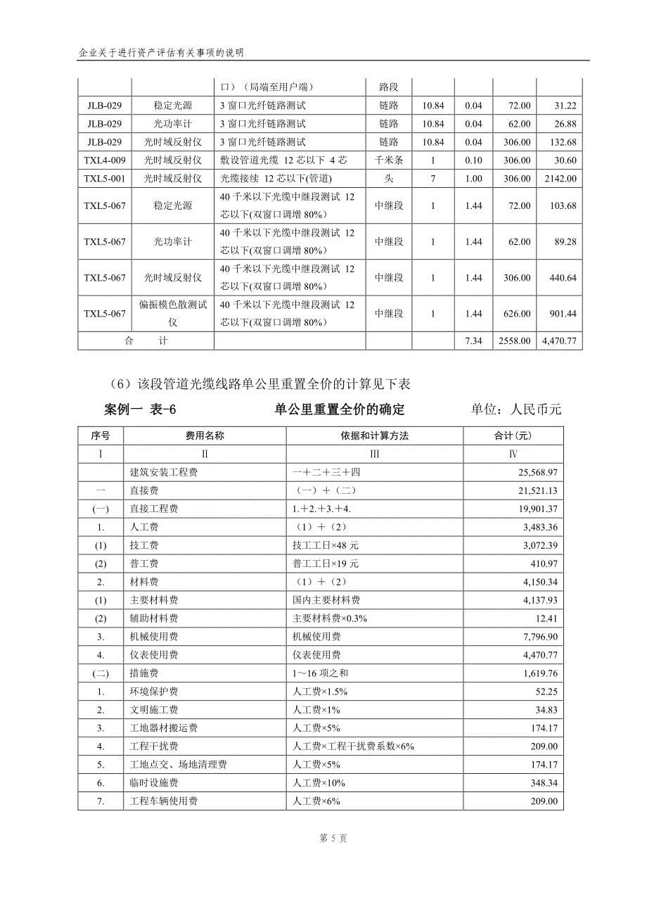 光缆网络项目评估案例说明_第5页