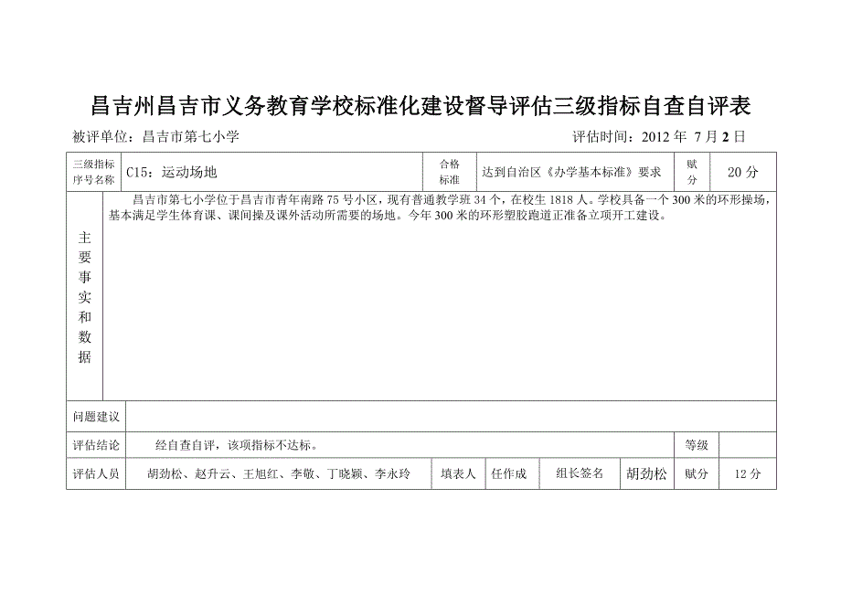 昌吉州昌吉市义务教育学校标准化建设督导评估三级指标_第3页