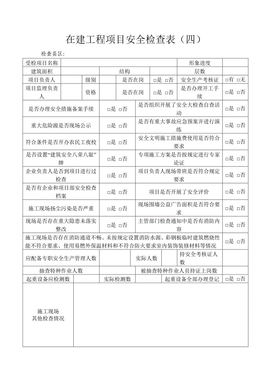 在建工程项目检查表（一）_第4页