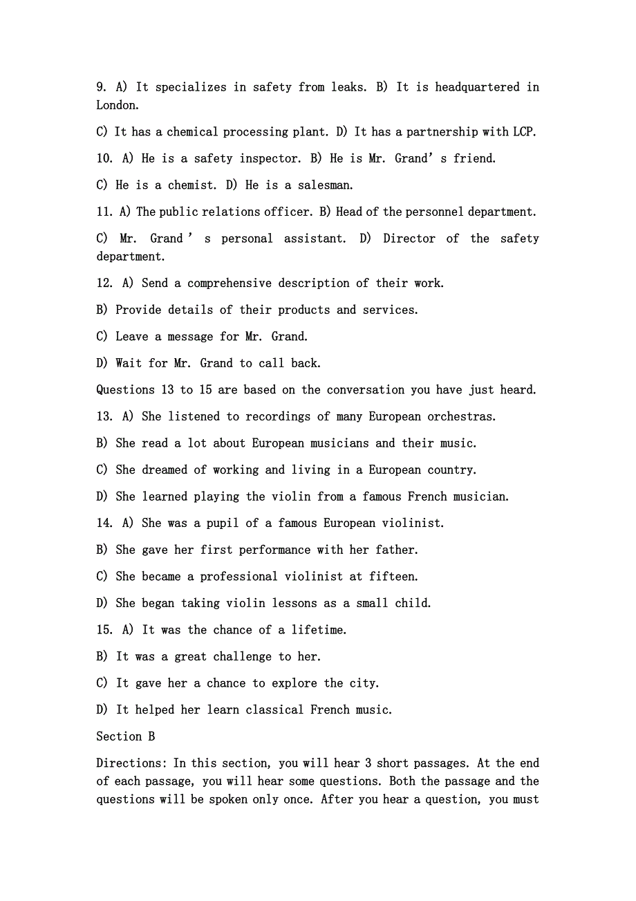 15年6月英语四级考试第三套真题_第3页