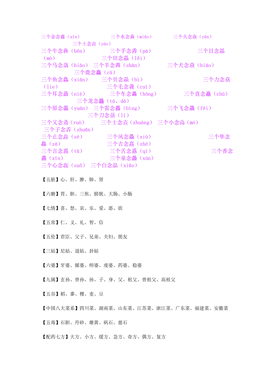 难读的字和常识一箩筐_第1页