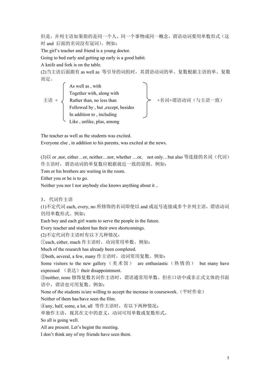 名词所有格与主谓一致_第5页