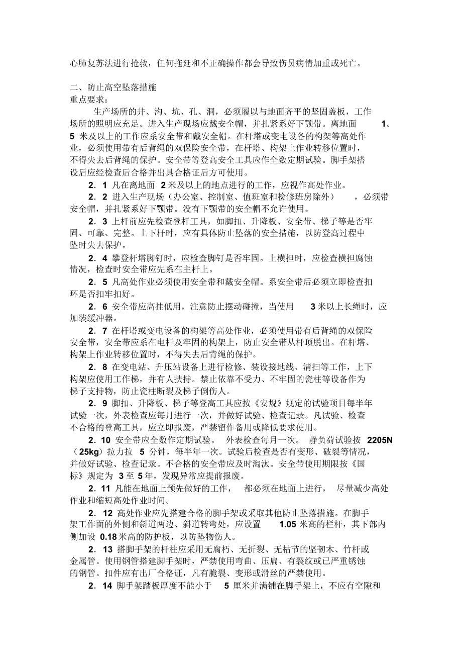 广东省电力集团公司防止人身伤亡事故十项重点措施_第5页