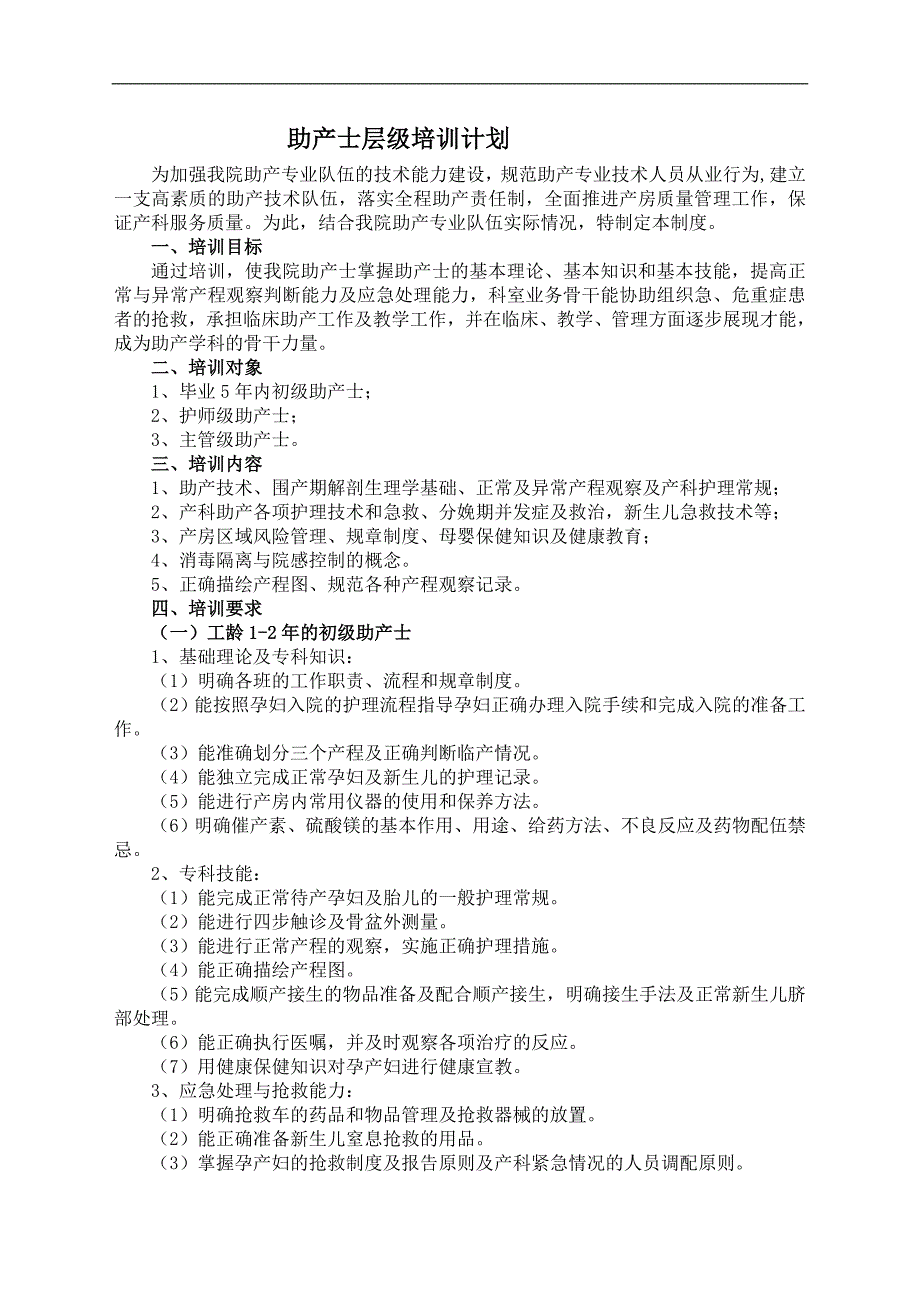 助产士层级培训计划-_第1页