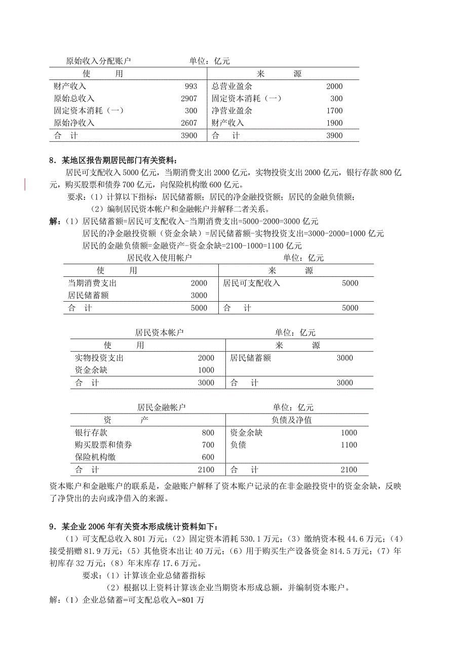 国民经济核算复习之计算题及答案_第5页