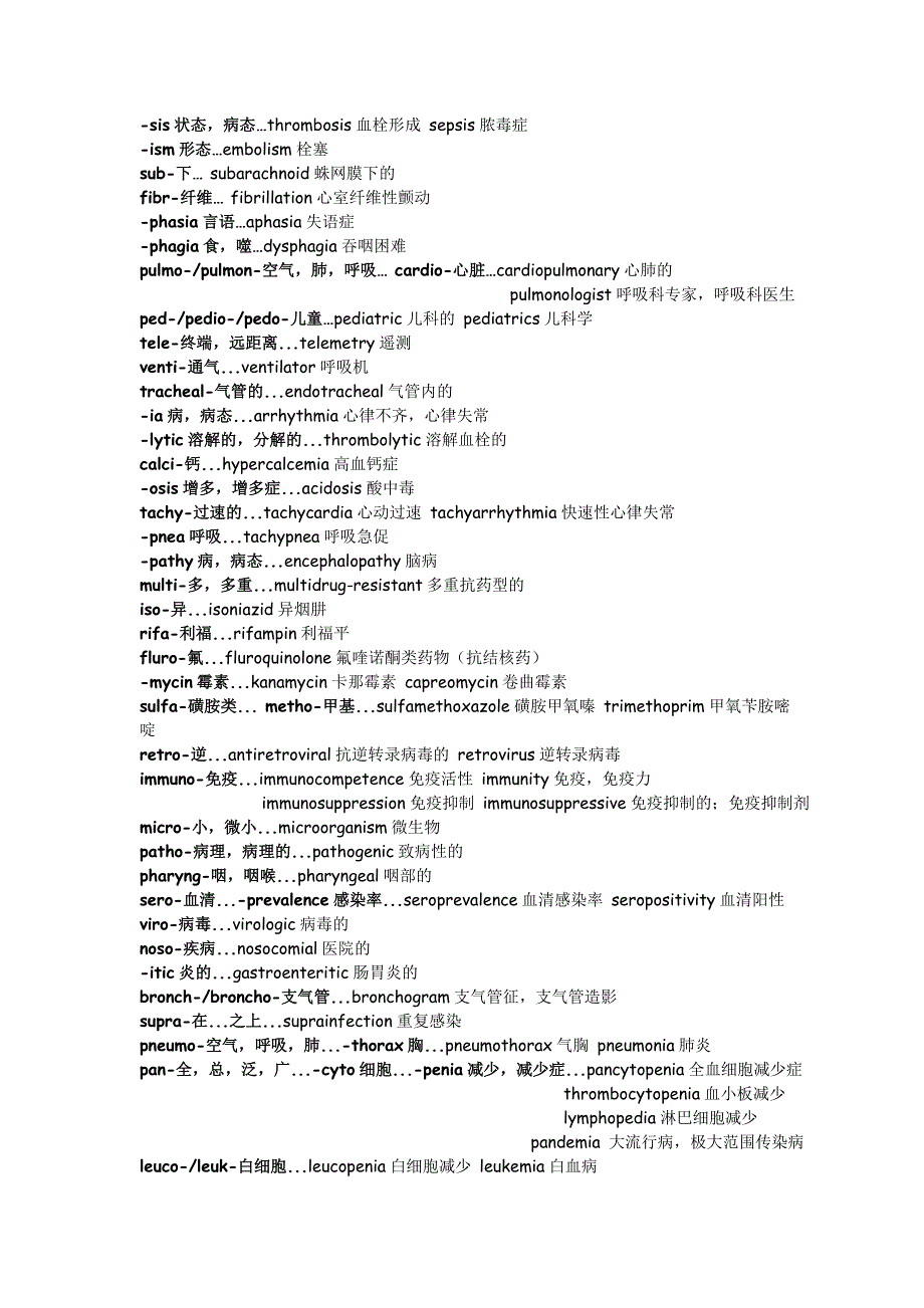 医学生专用英语单词词缀及单词小结_第2页