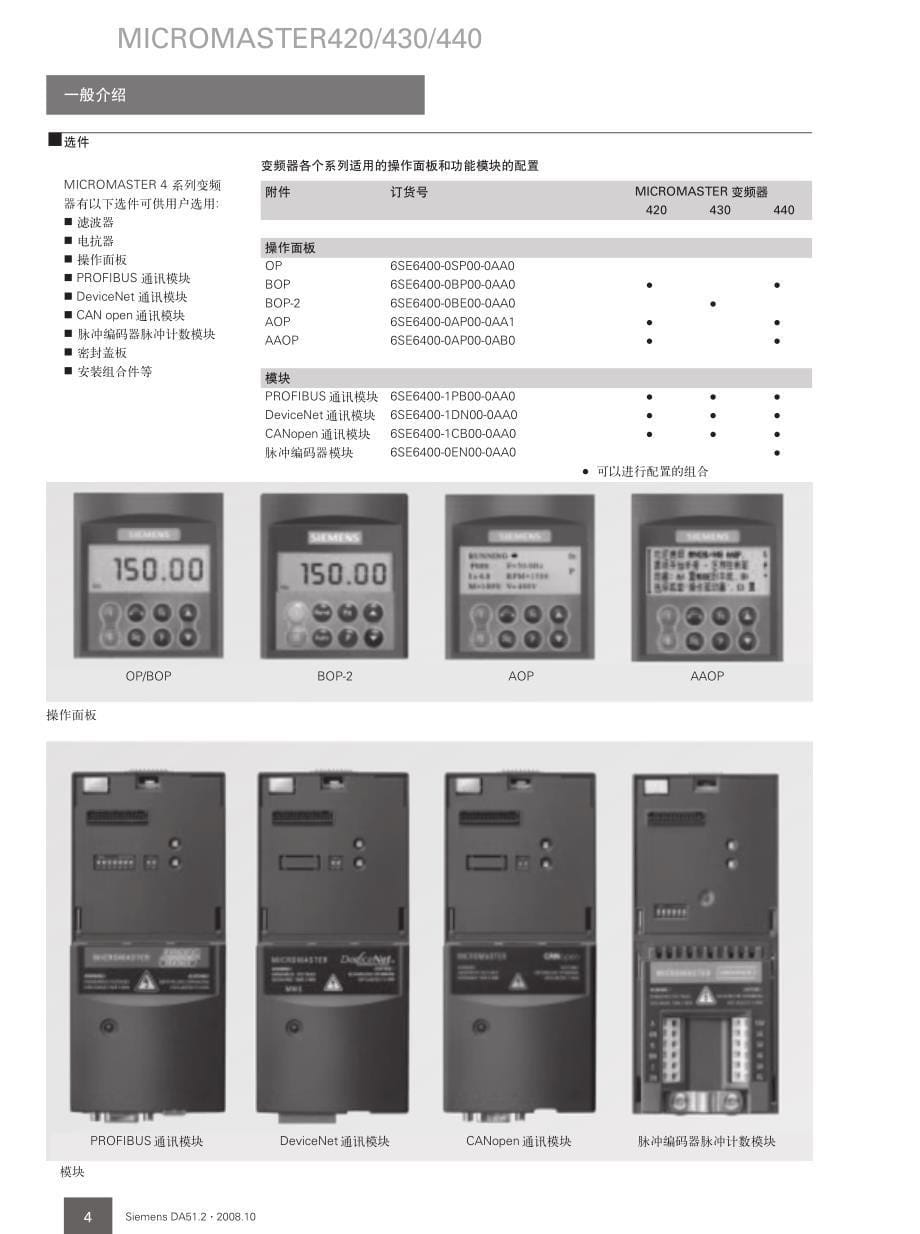 西门子mm4系列变频器选型手册_第5页