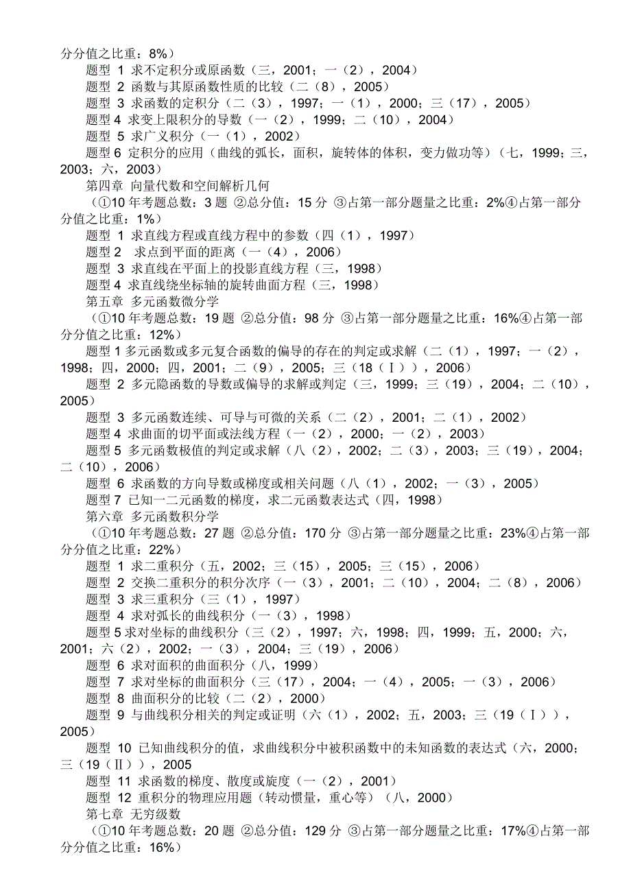 考研数学真题近十年考题路线分析总结_第2页