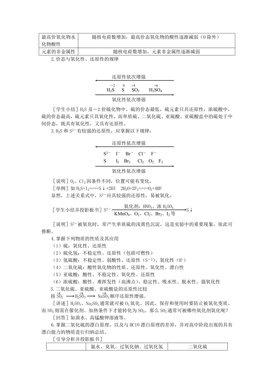 高一化学 第六章 氧族元素 环境保护 氧族元素复习课_第2页