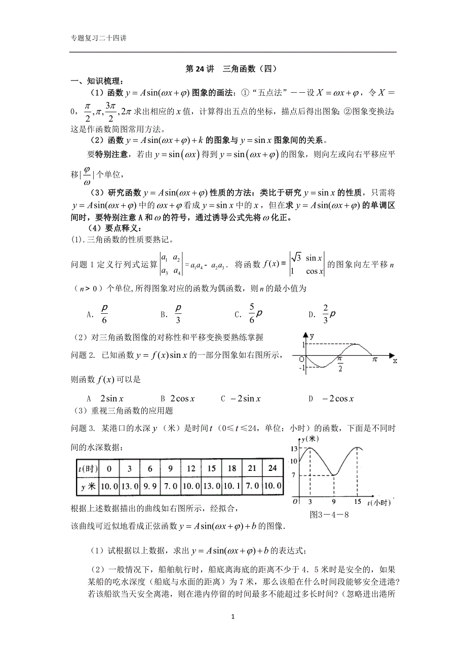 三角函数四(学生版)_第1页