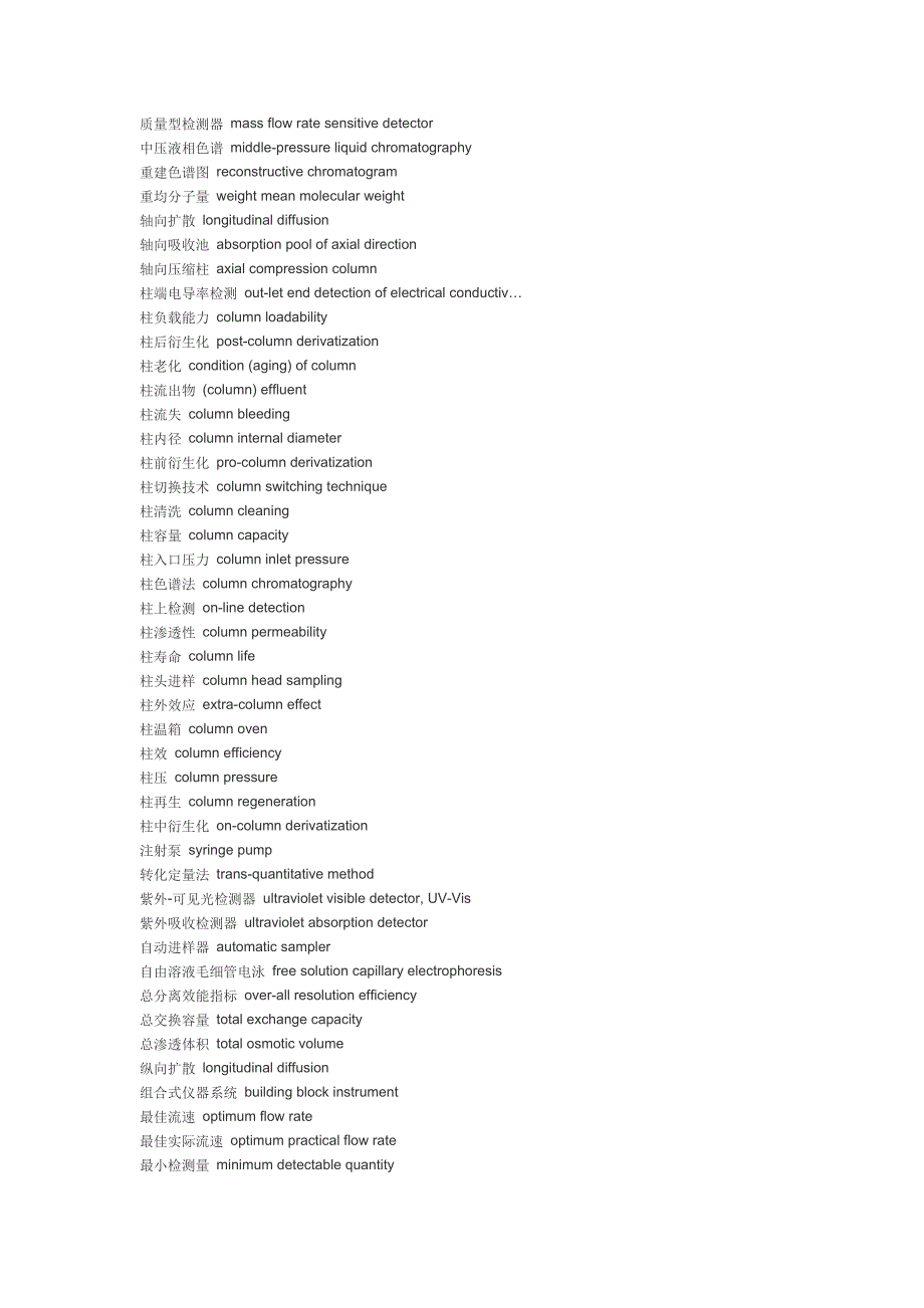 液相色谱词汇中英文对照_第3页