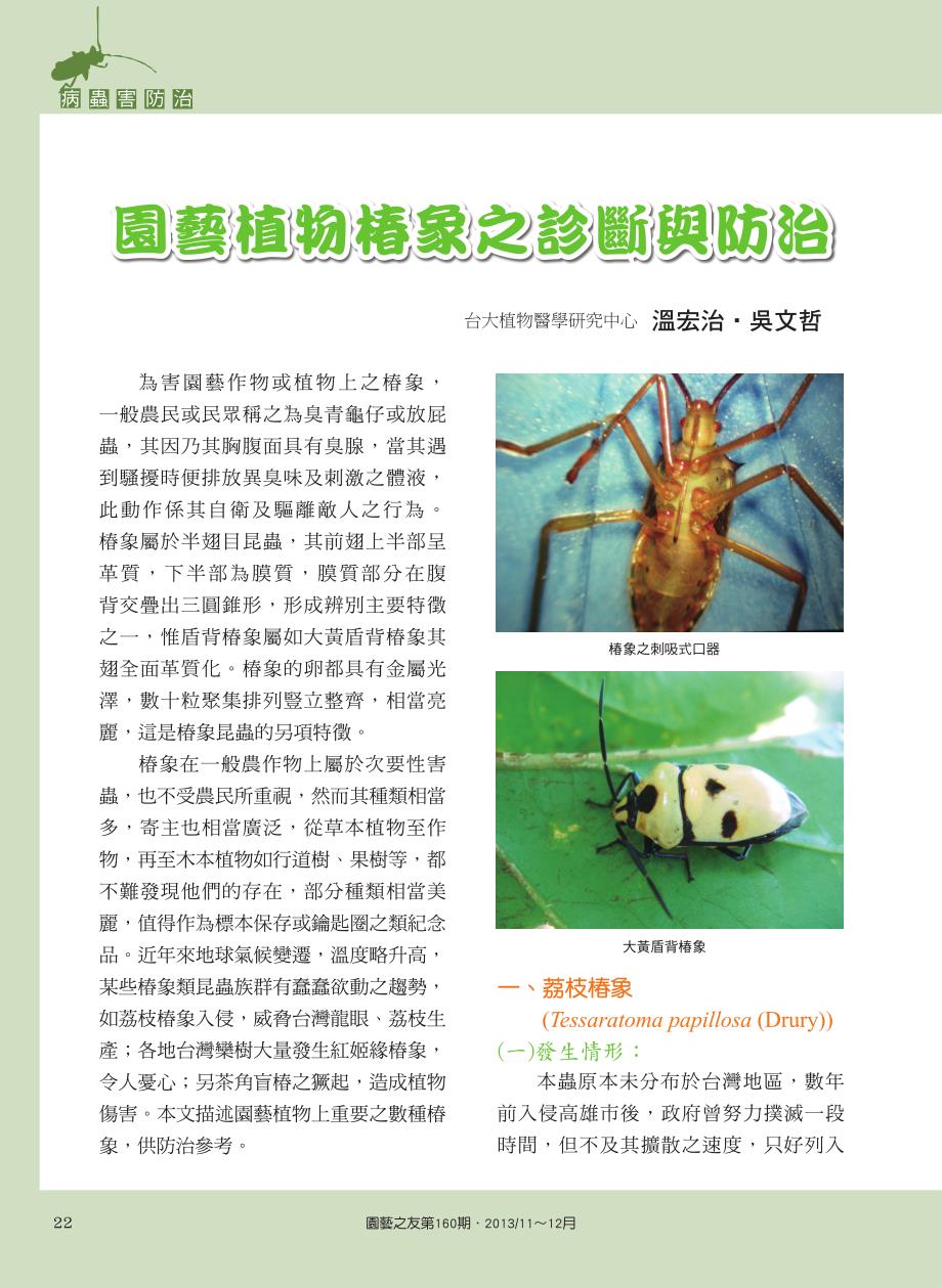 园艺植物椿象之诊断与防治-农友种苗股份有限公_第1页