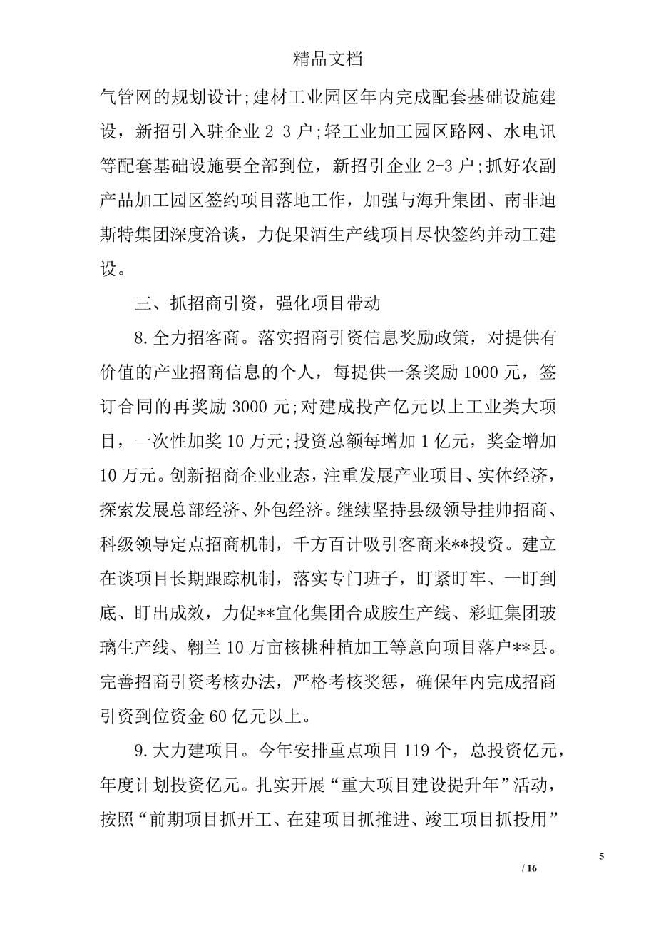 县人民政府工作计划精选_第5页