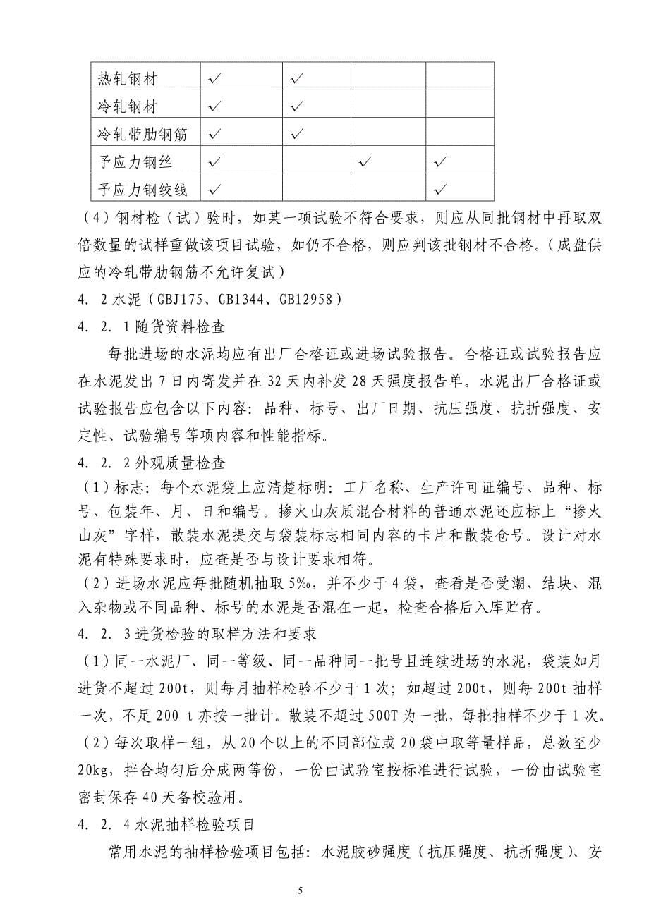 原材料取样检验和施工试验(土建)_第5页