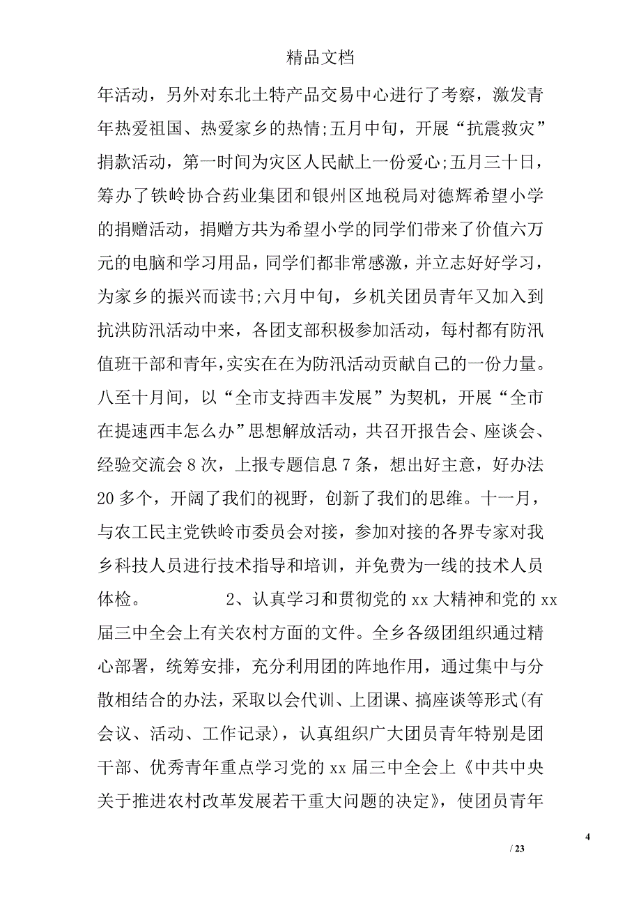 乡团委工作总结精选_第4页