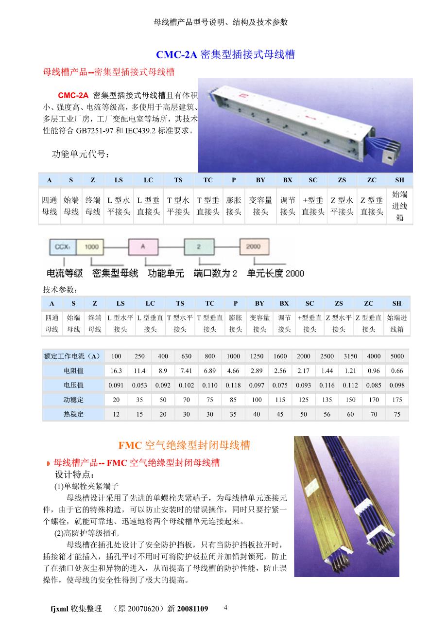 母线槽产品型号说明、结构及技术参数_第4页