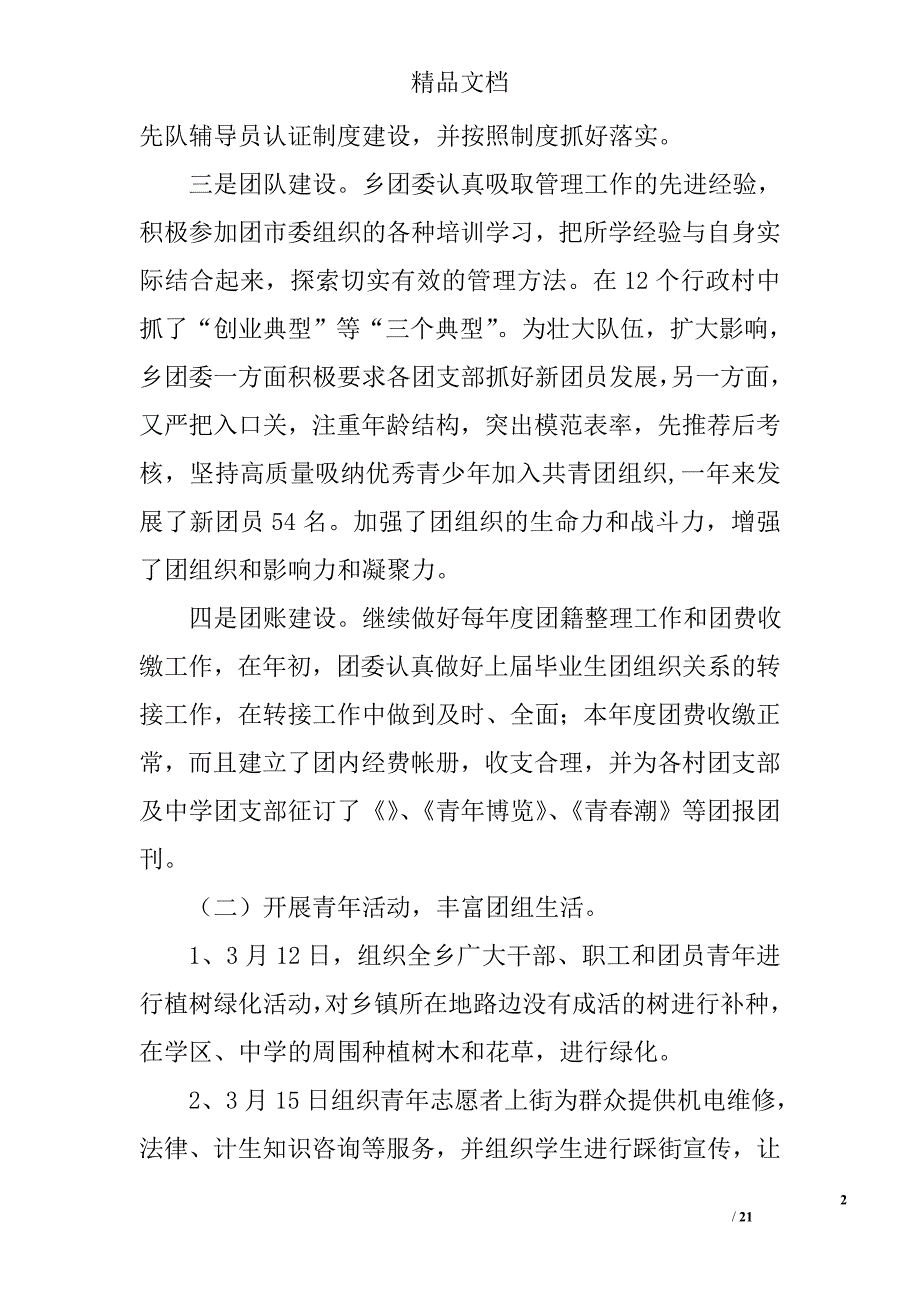 乡镇团委工作总结精选_第2页