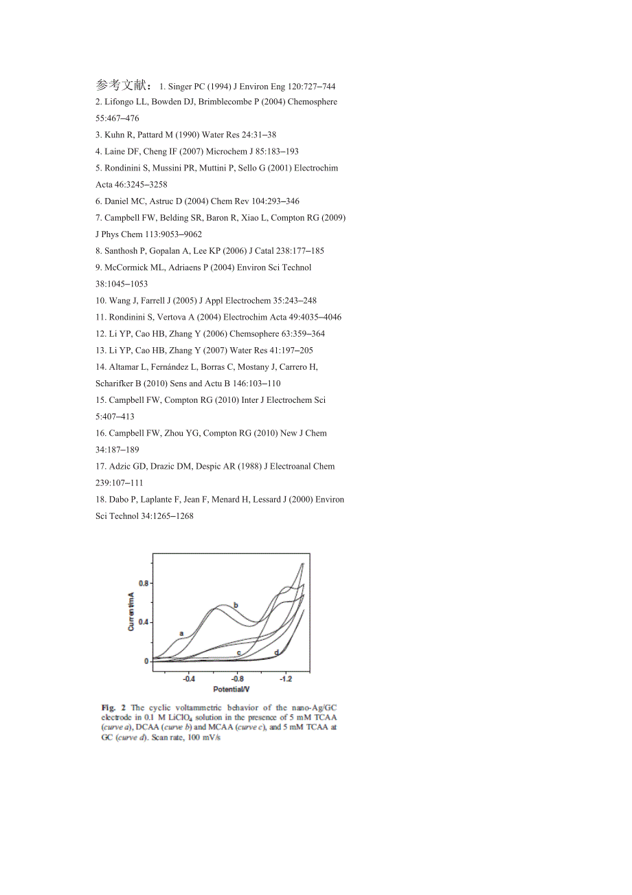 氯乙酸被银纳米粒子修饰玻碳电极来进行电脱氯_第4页